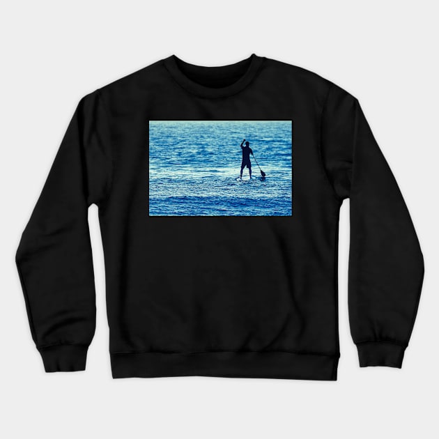 Man on Stand Up Paddle Board Crewneck Sweatshirt by homydesign